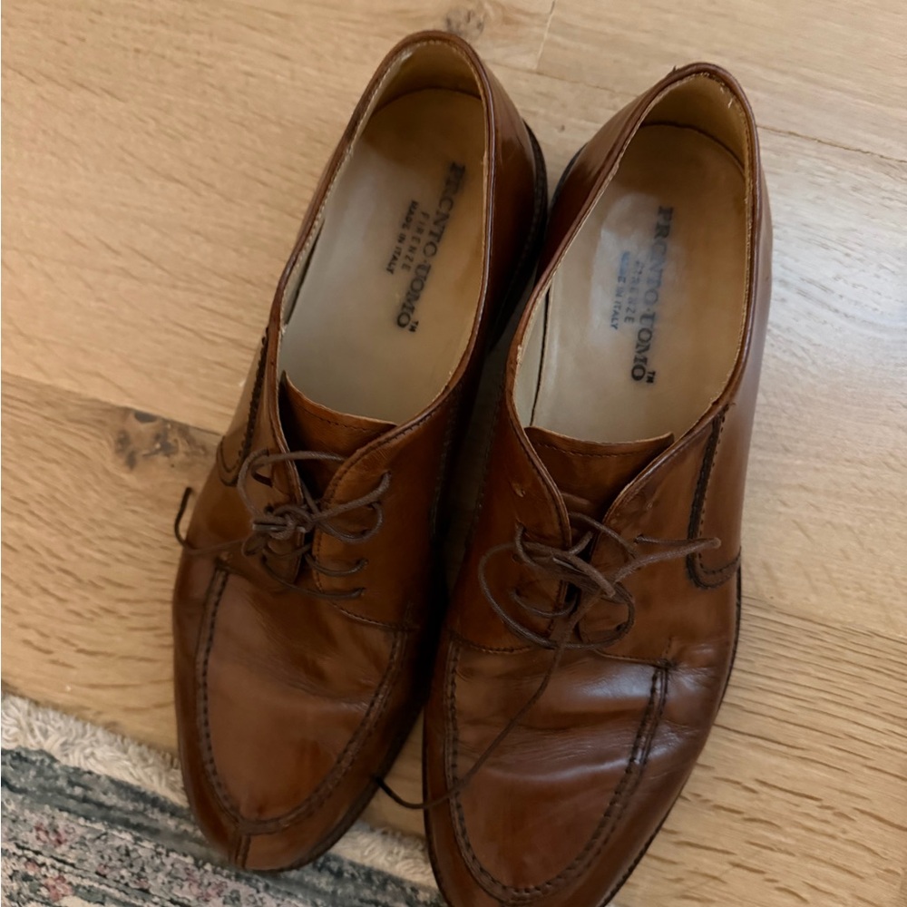 Brown Italian Leather Men's Shoes size 10.5.
